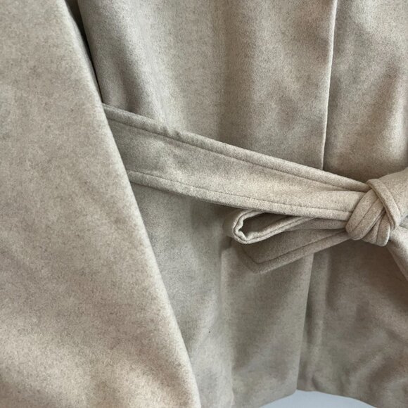 NWT Banana Republic Women's Tan Wool Coat with tie - Picture 5 of 6